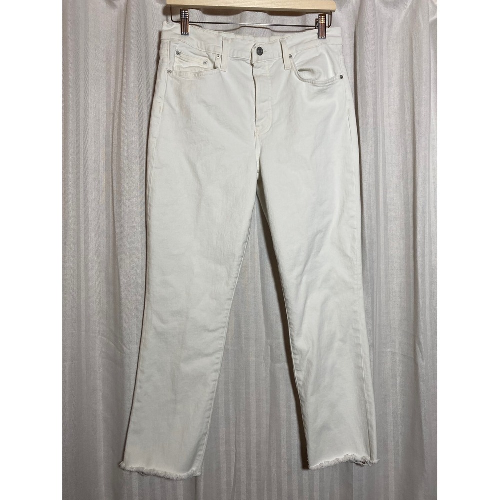 Frank & Eileen Cork White High Rise Straight Leg Raw Hem Jeans Size 30‎ *Read*